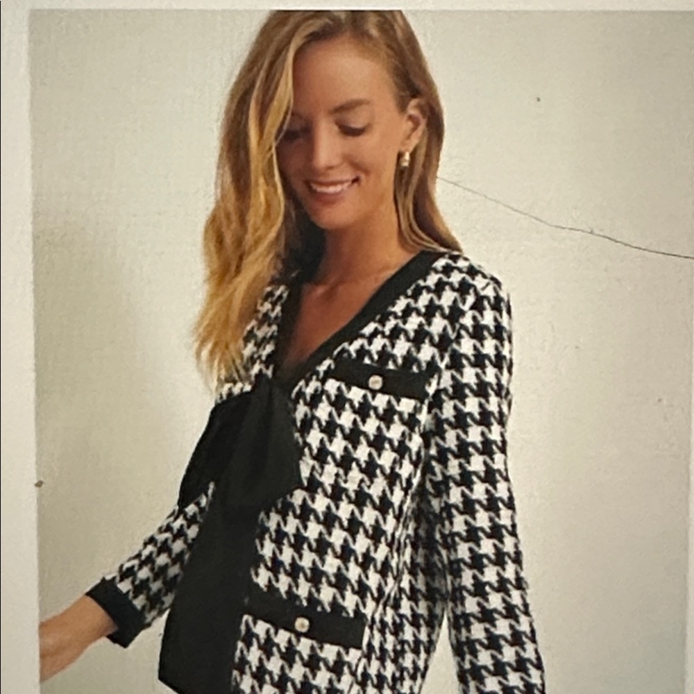 Black and White Coco Houndstooth Dress, new with tags, size large